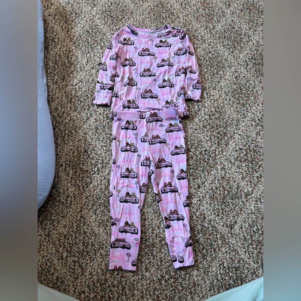 Posh Peanut Cruisin Barbie Bamboo two piece pajamas